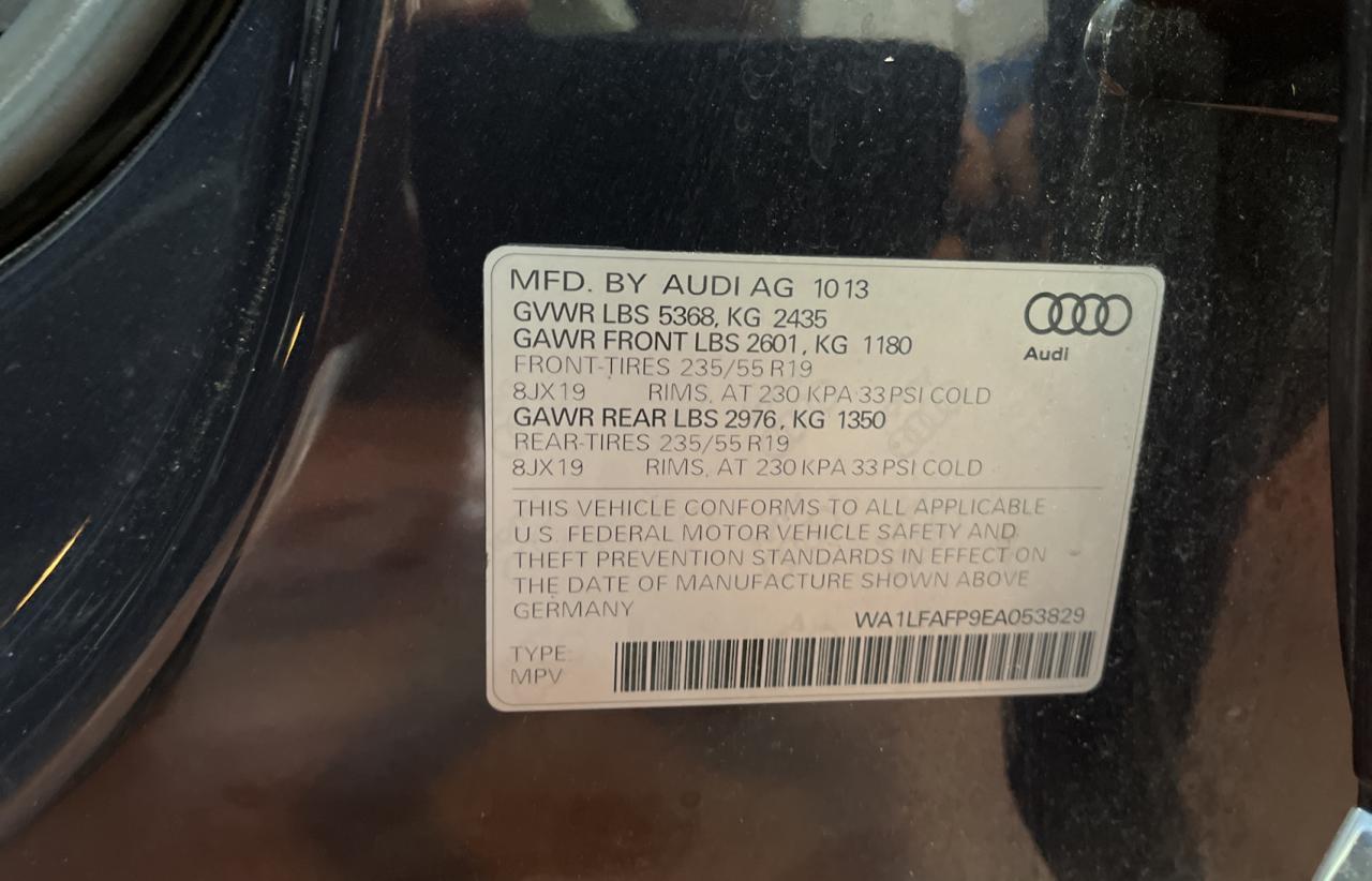 2014 Audi Q5 Premium Plus vin: WA1LFAFP9EA053829