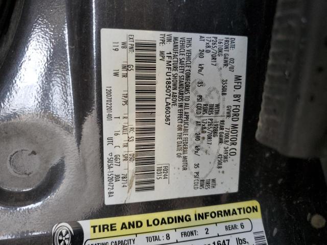 2007 Ford Expedition Eddie Bauer VIN: 1FMFU18507LA60367 Lot: 59904254