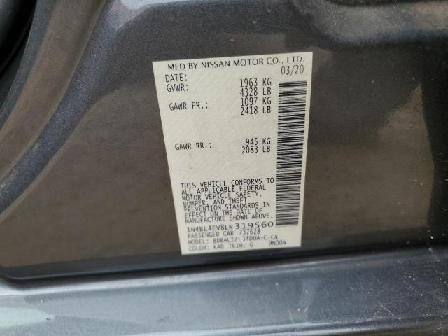 2020 NISSAN ALITMA 1N4BL4EV8LN319560