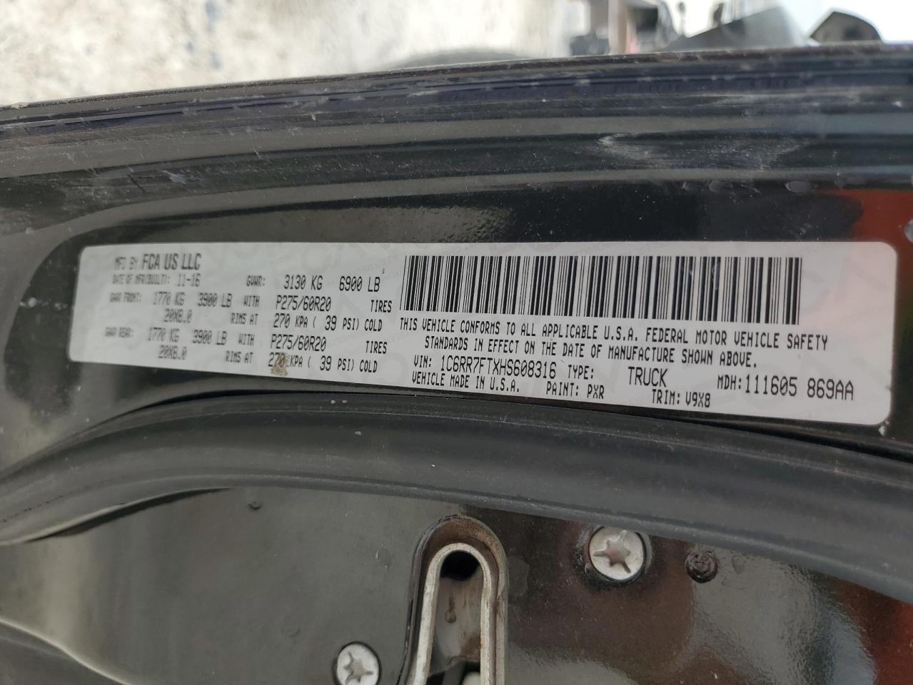 1C6RR7FTXHS608316 2017 Ram 1500 St