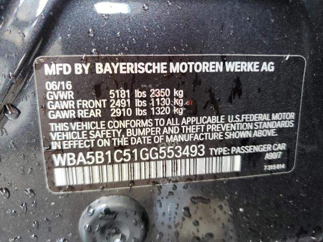 2016 BMW 535 I VIN: WBA5B1C51GG553493 Lot: 61544074