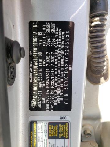 2012 Kia Sorento Base VIN: 5XYKTDA20CG245936 Lot: 60283584