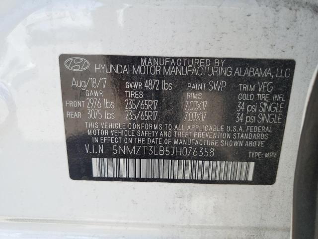 VIN 5NMZT3LB5JH076358 2018 Hyundai Santa Fe no.14