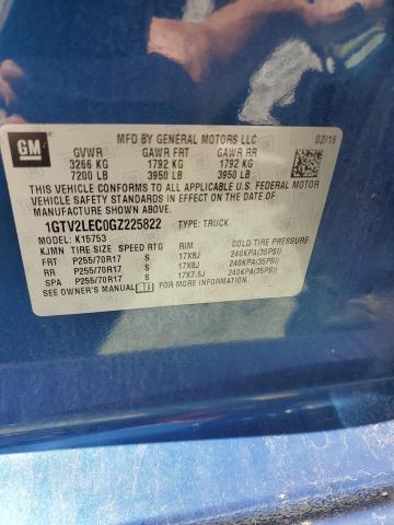 2016 GMC Sierra K1500 VIN: 1GTV2LEC0GZ225822 Lot: 61376544