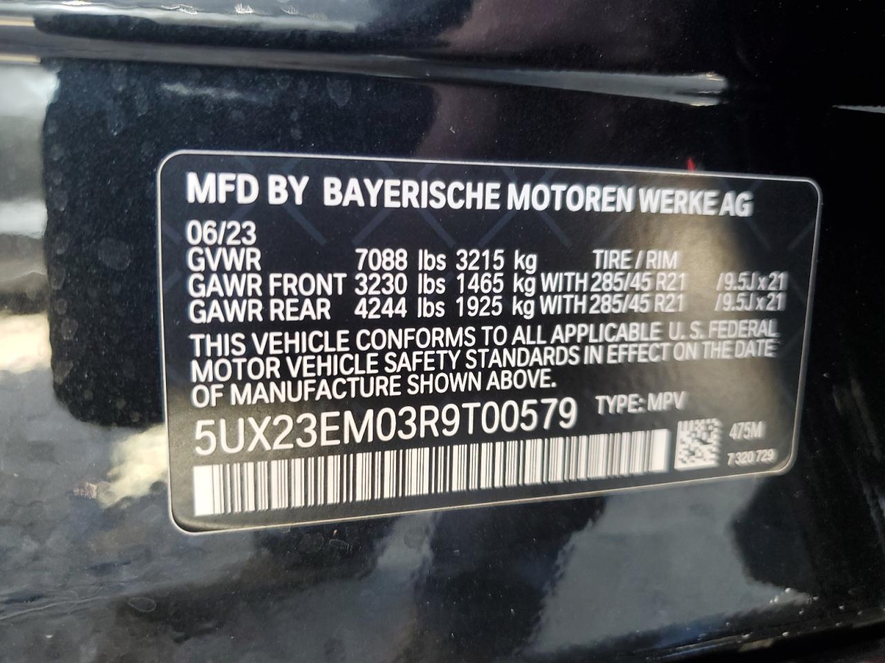 5UX23EM03R9T00579 2024 BMW X7 xDrive40I