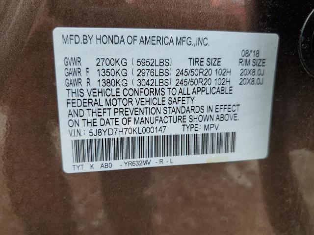 2019 ACURA MDX SPORT - 5J8YD7H70KL000147