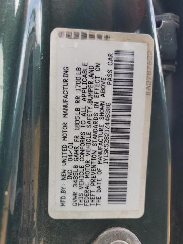 2001 Chevrolet Geo Prizm Base VIN: 1Y1SK52821Z446386 Lot: 60810264