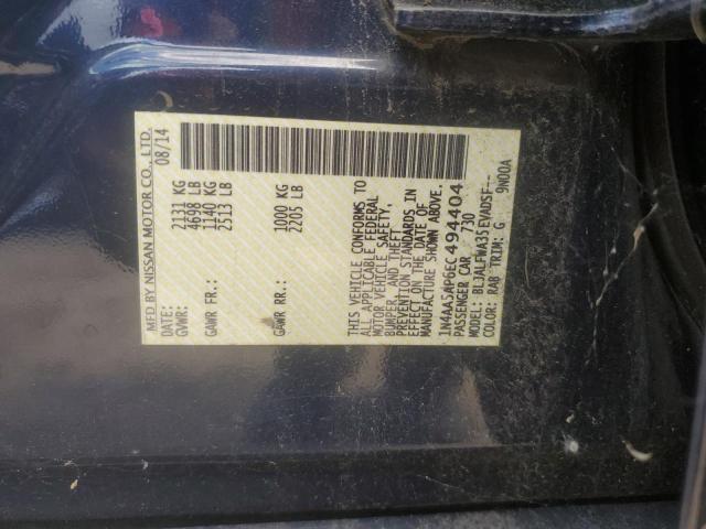 2014 Nissan Maxima S VIN: 1N4AA5AP6EC494404 Lot: 61550894