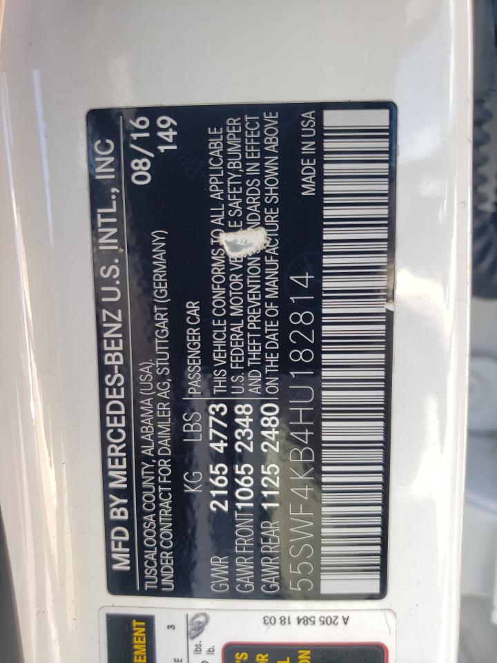 55SWF4KB4HU182814 2017 Mercedes-Benz C 300 4Matic