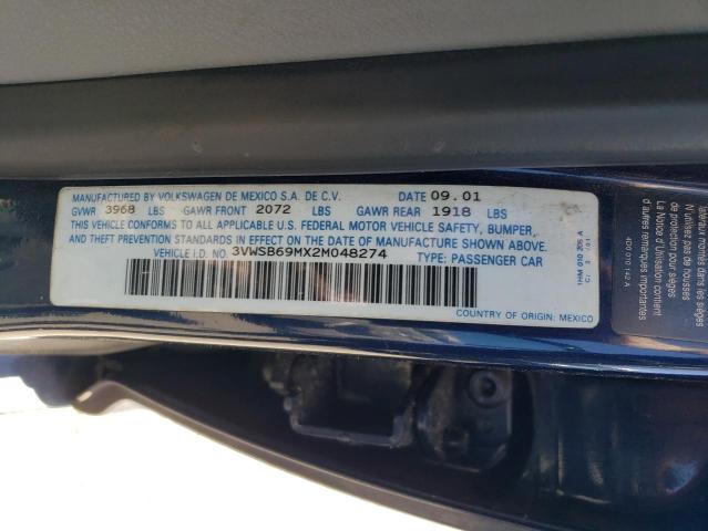 2002 Volkswagen Jetta Gls VIN: 3VWSB69MX2M048274 Lot: 61932064