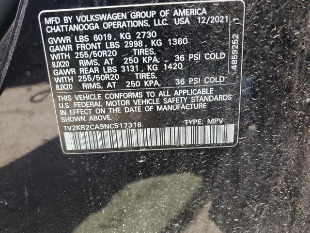 2022 VOLKSWAGEN ATLAS SE - 1V2KR2CA9NC517316