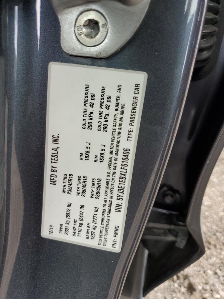 5YJ3E1EBXLF616406 2020 Tesla Model 3