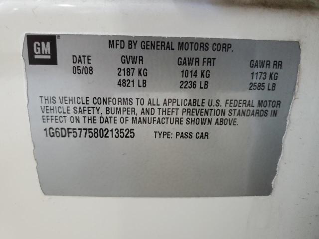 2008 Cadillac Cts VIN: 1G6DF577580213525 Lot: 62445134