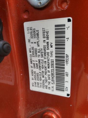 2003 Honda Element Ex VIN: 5J6YH28533L006041 Lot: 62080684