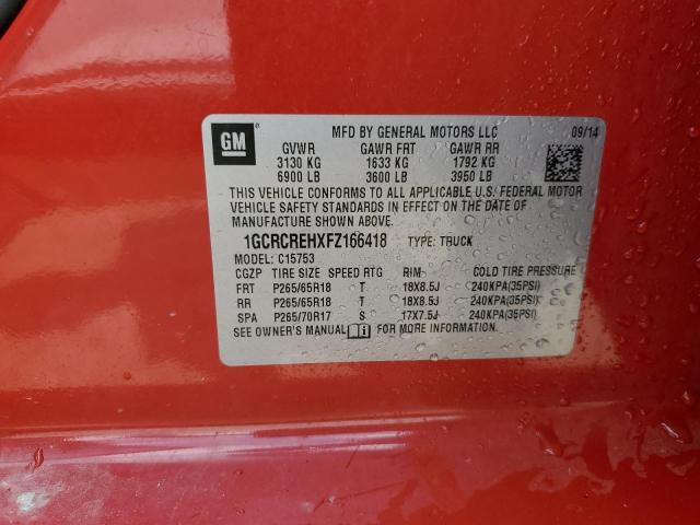 2015 CHEVROLET SILVERADO - 1GCRCREHXFZ166418