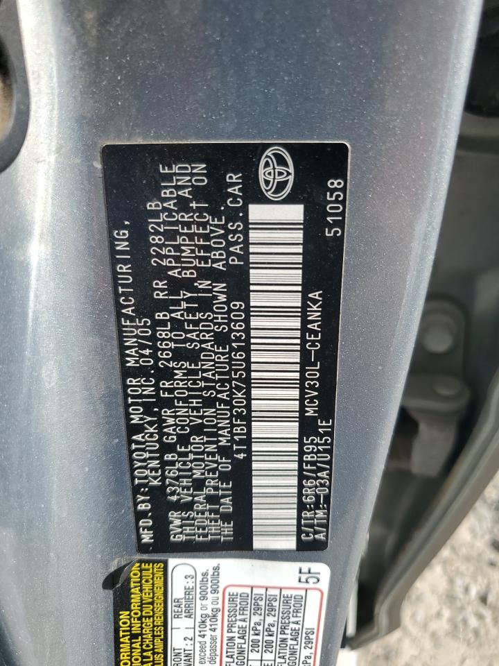 4T1BF30K75U613609 2005 Toyota Camry Le