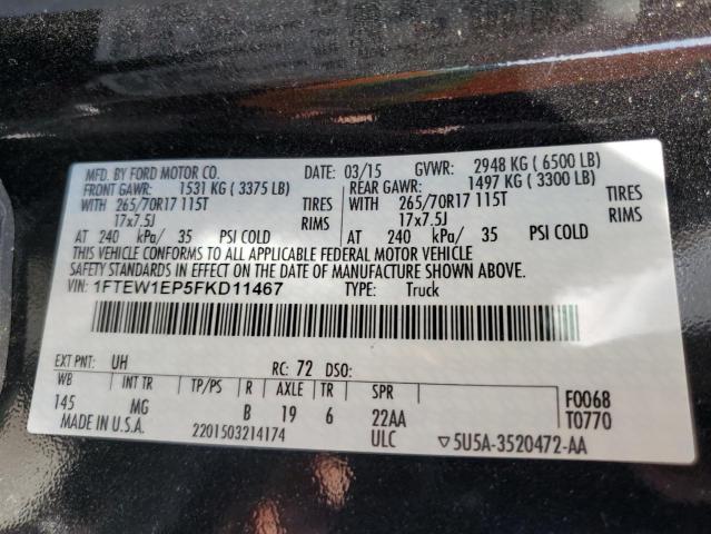 2015 FORD F150 SUPER - 1FTEW1EP5FKD11467
