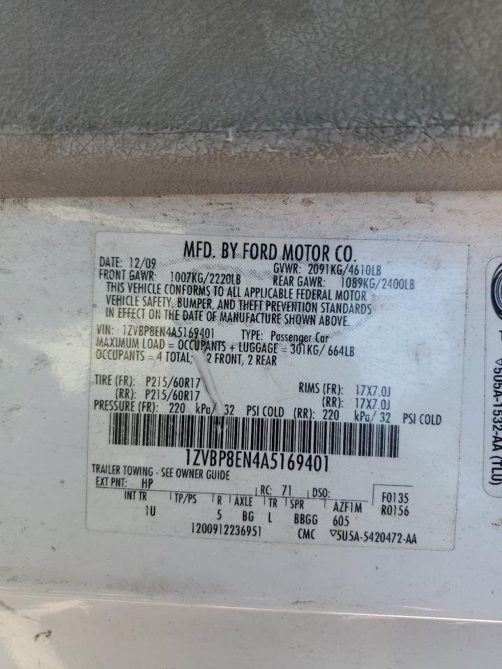 1ZVBP8EN4A5169401 2010 Ford Mustang