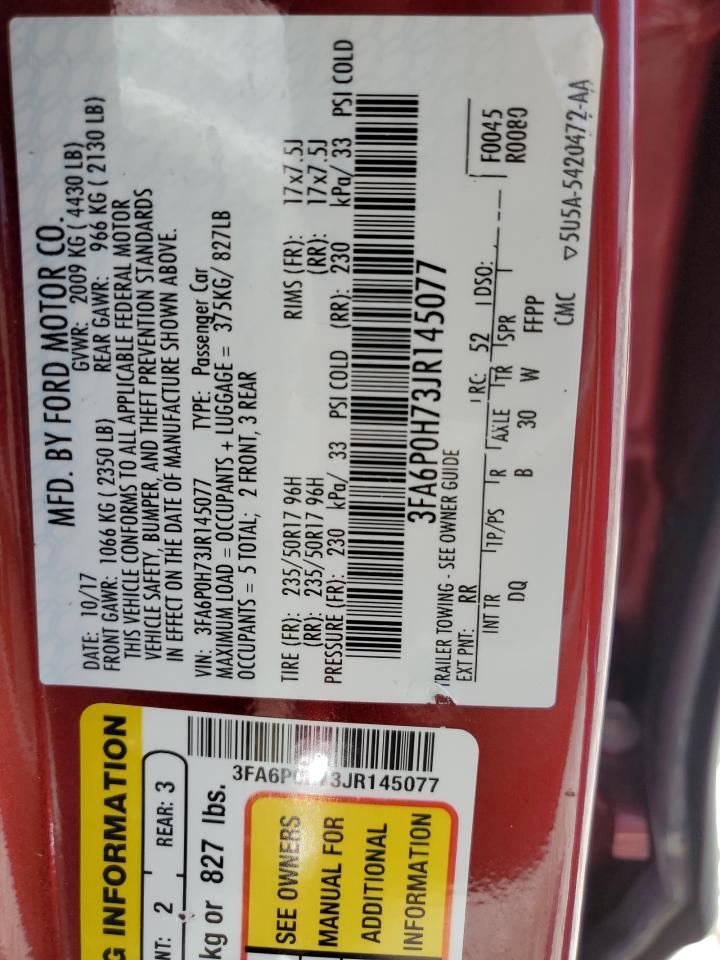 3FA6P0H73JR145077 2018 Ford Fusion Se