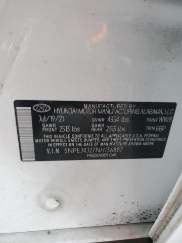 2022 Hyundai Sonata Sel Plus VIN: 5NPEJ4J27NH136887 Lot: 62026844