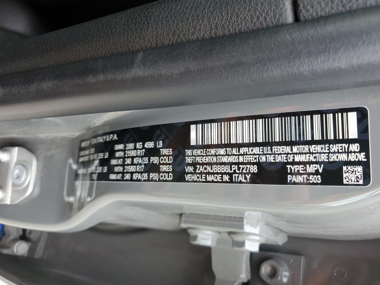 ZACNJBBB6LPL72788 2020 Jeep Renegade Latitude