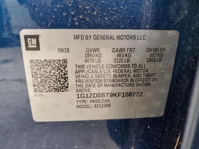 1G1ZD5ST9KF108772 2019 CHEVROLET MALIBU - Image 12