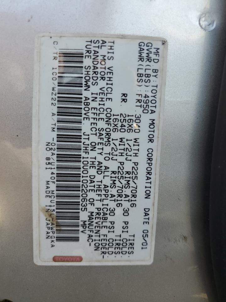 JTJHF10U010220635 2001 Lexus Rx 300