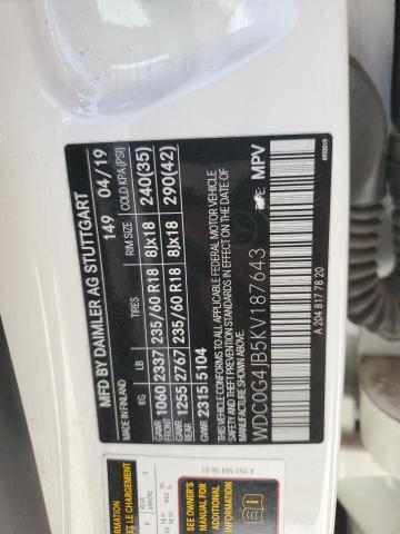 2019 MERCEDES-BENZ GLC 300 - WDC0G4JB5KV187643