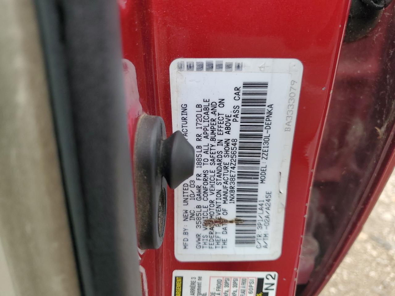 1NXBR38E74Z256548 2004 Toyota Corolla Ce