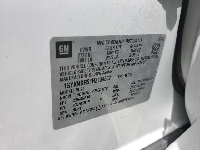 2017 Cadillac Xt5 Luxury VIN: 1GYKNDRS1HZ134362 Lot: 61191624