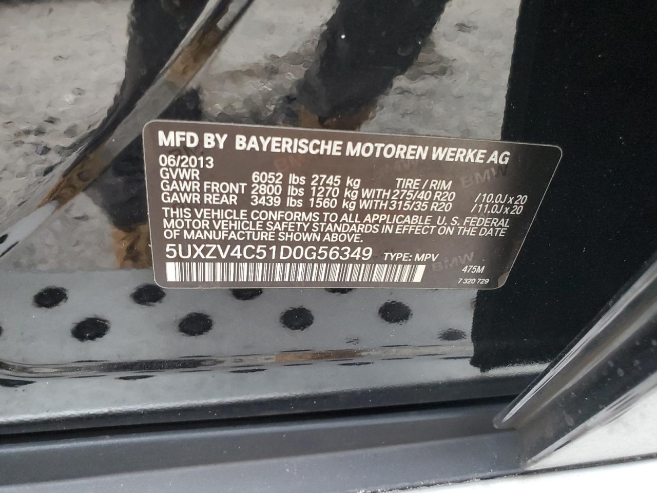 5UXZV4C51D0G56349 2013 BMW X5 xDrive35I