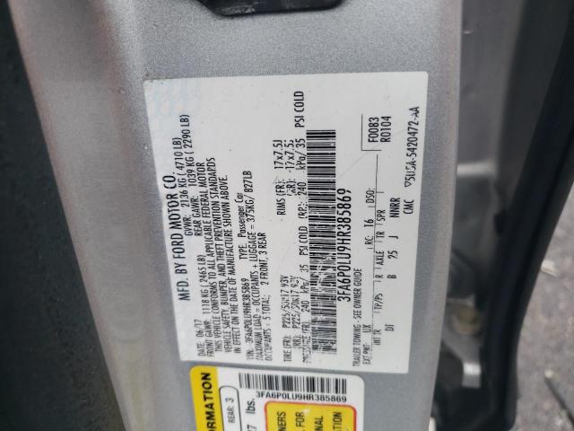 VIN 3FA6P0LU9HR385869 2017 Ford Fusion, Se Hybrid no.12