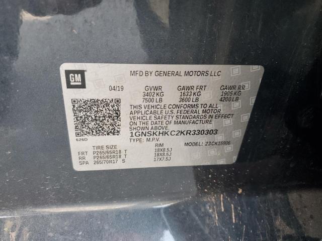 2019 CHEVROLET SUBURBAN K - 1GNSKHKC2KR330303