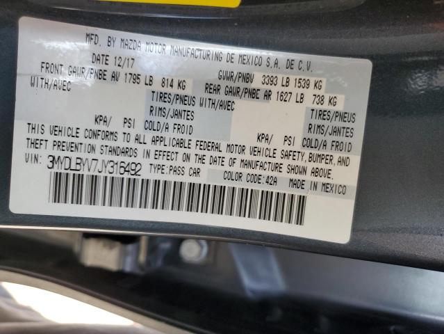 2018 TOYOTA YARIS IA 3MYDLBYV7JY316492