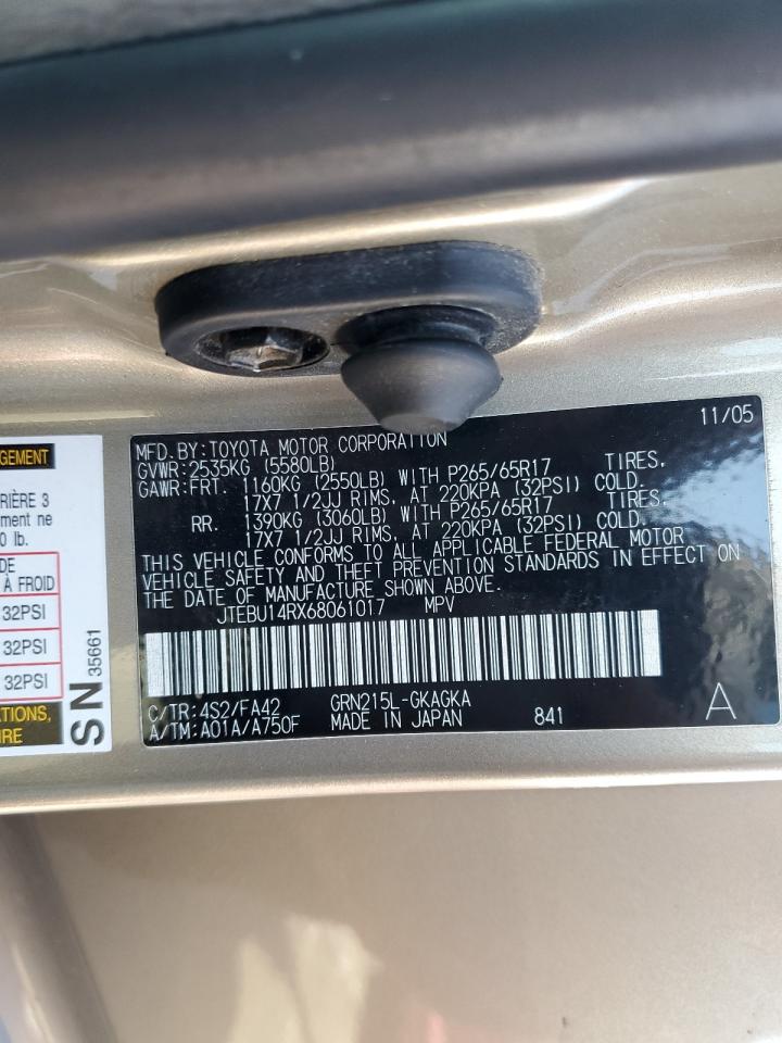 JTEBU14RX68061017 2006 Toyota 4Runner Sr5