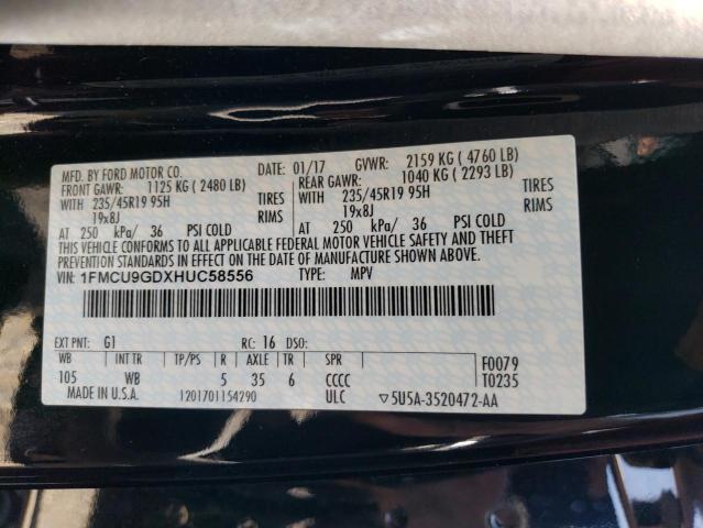 2017 FORD ESCAPE SE - 1FMCU9GDXHUC58556
