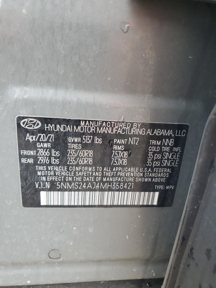 5NMS24AJ4MH358421 2021 Hyundai Santa Fe Sel