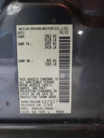 2022 NISSAN ALTIMA SV - 1N4BL4DV1NN337127