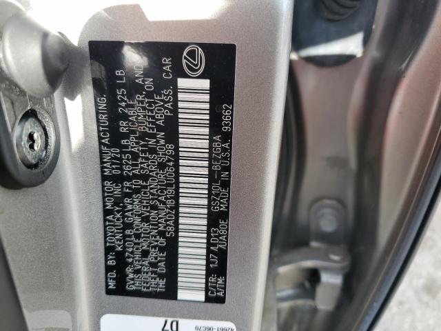 2020 Lexus Es 350 VIN: 58ADZ1B19LU064798 Lot: 61335854