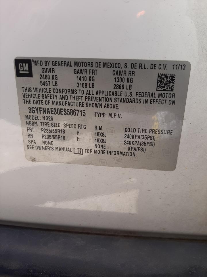 3GYFNAE30ES586715 2014 Cadillac Srx