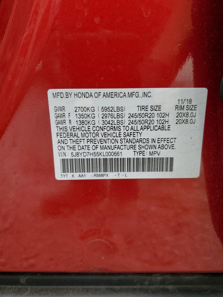 5J8YD7H55KL000661 2019 Acura Mdx Sport Hybrid Technology