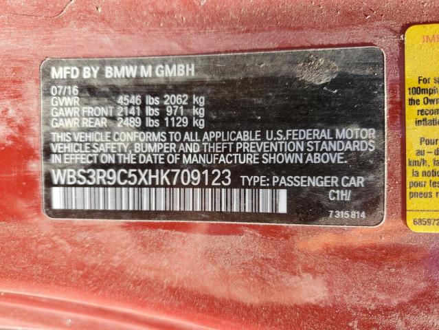 VIN WBS3R9C5XHK709123 2017 BMW M4 no.12