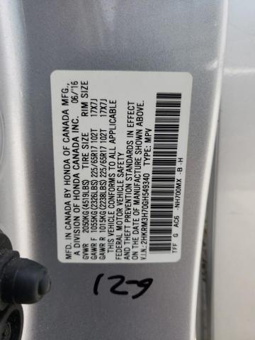 2HKRM3H70GH549340 2016 Honda Cr-V Exl