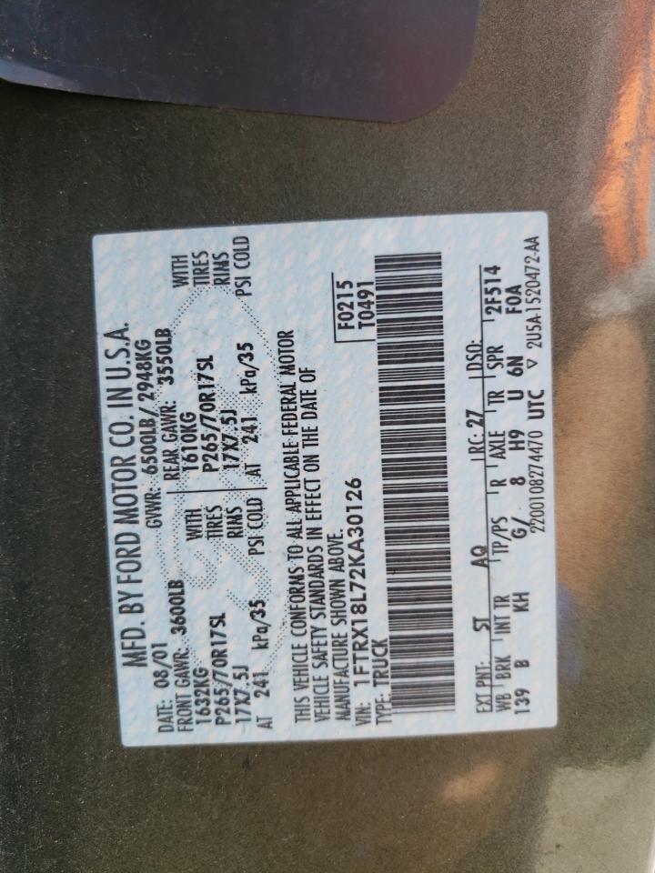 1FTRX18L72KA30126 2002 Ford F150