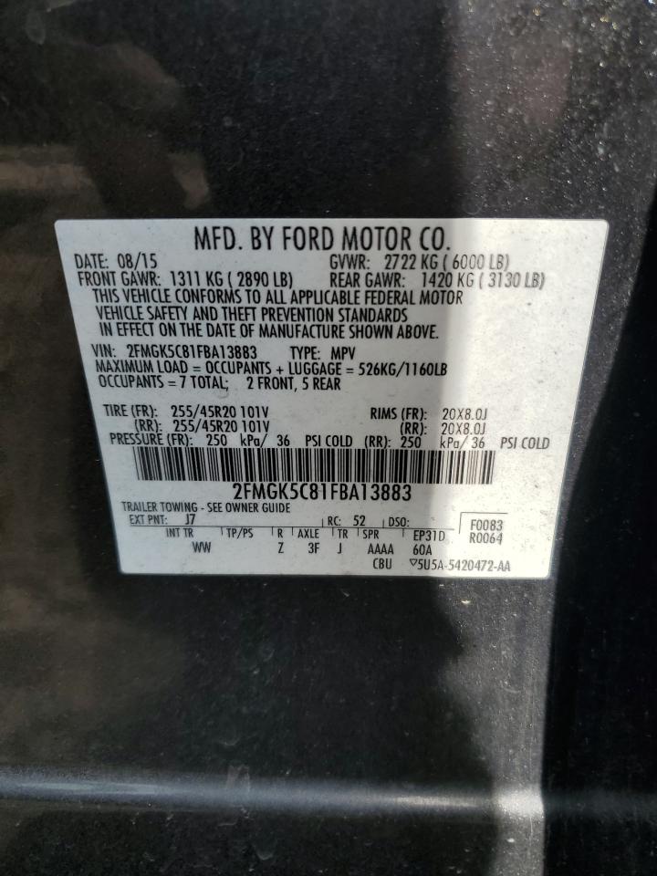 2FMGK5C81FBA13883 2015 Ford Flex Sel