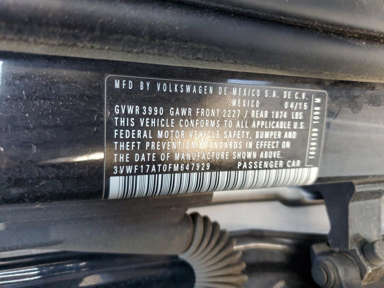 3VWF17AT0FM647929 2015 Volkswagen Beetle 1.8T