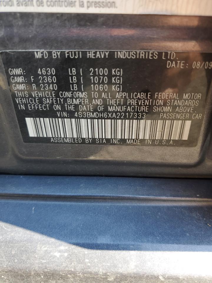 4S3BMDH6XA2217333 2010 Subaru Legacy 3.6R Premium