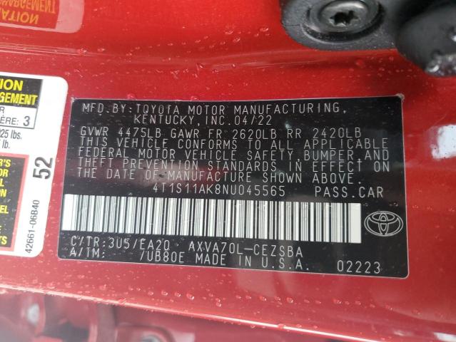 2022 TOYOTA CAMRY NIGH - 4T1S11AK8NU045565