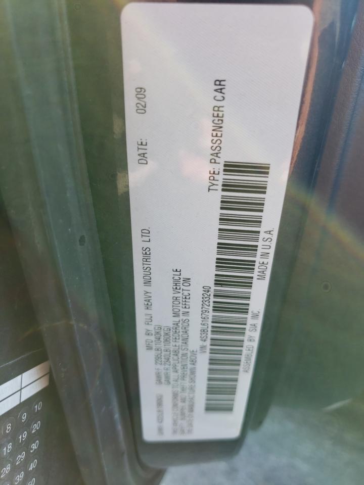 4S3BL616797233240 2009 Subaru Legacy 2.5I