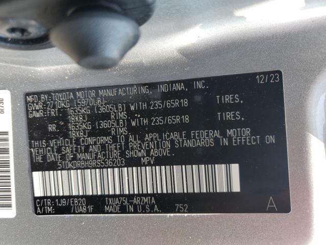 2024 TOYOTA HIGHLANDER - 5TDKDRBH9RS536203